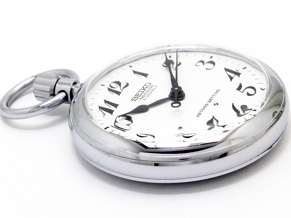 セイコー プレシジョン 懐中時計 6110-0010 21石手巻 OH済 昭和51年製 Seiko