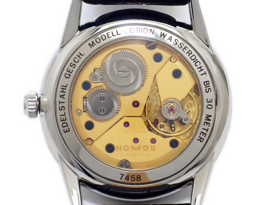 ノモス オリオン OR1713B2 黒文字盤 手巻 OH済 2008年頃 USED