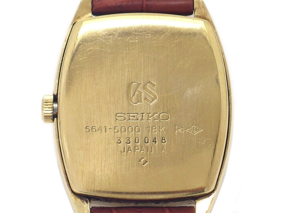 【希少】グランドセイコー 5641-5000 トノー型 18金無垢ケース 自動巻 OH済 昭和48年製 Seiko