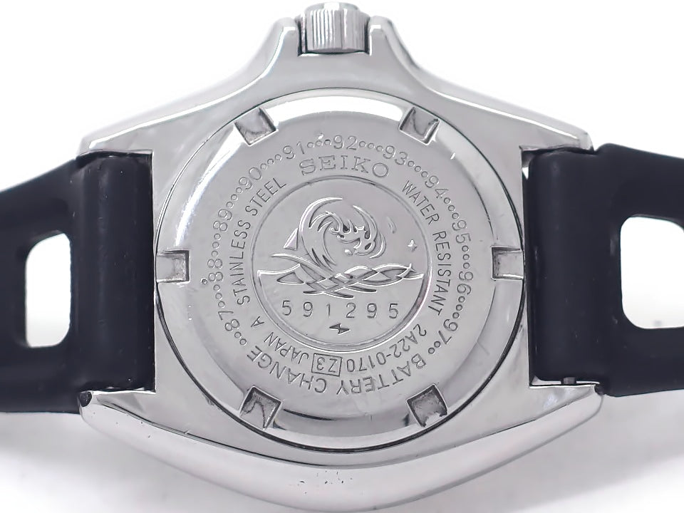 セイコー ダイバー 200m レディース 2A22-0170 黒文字盤 クオーツ 1985年製 USED Seiko