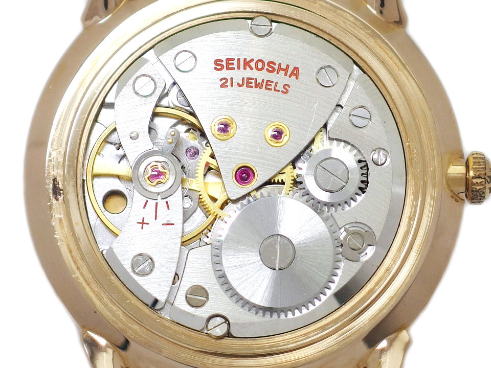 セイコー クロノス 15030D クロスライン 銅色文字盤 ケース金メッキ/裏蓋金張り 21石 手巻 OH済 昭和38年/1963年製