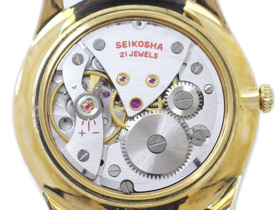 セイコー クロノス セルフデータ 15016E クロスライン ケース金メッキ/裏蓋金張り 21石 手巻 OH済 昭和38年/1963年製