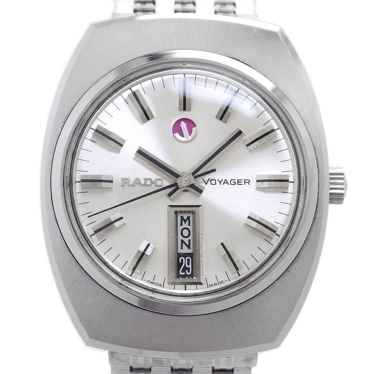 ラドー ボイジャー デイデイト Ref.11814 純正NSA7列ブレスレット Cal.AS1876 自動巻 OH済 1970年代 Rado