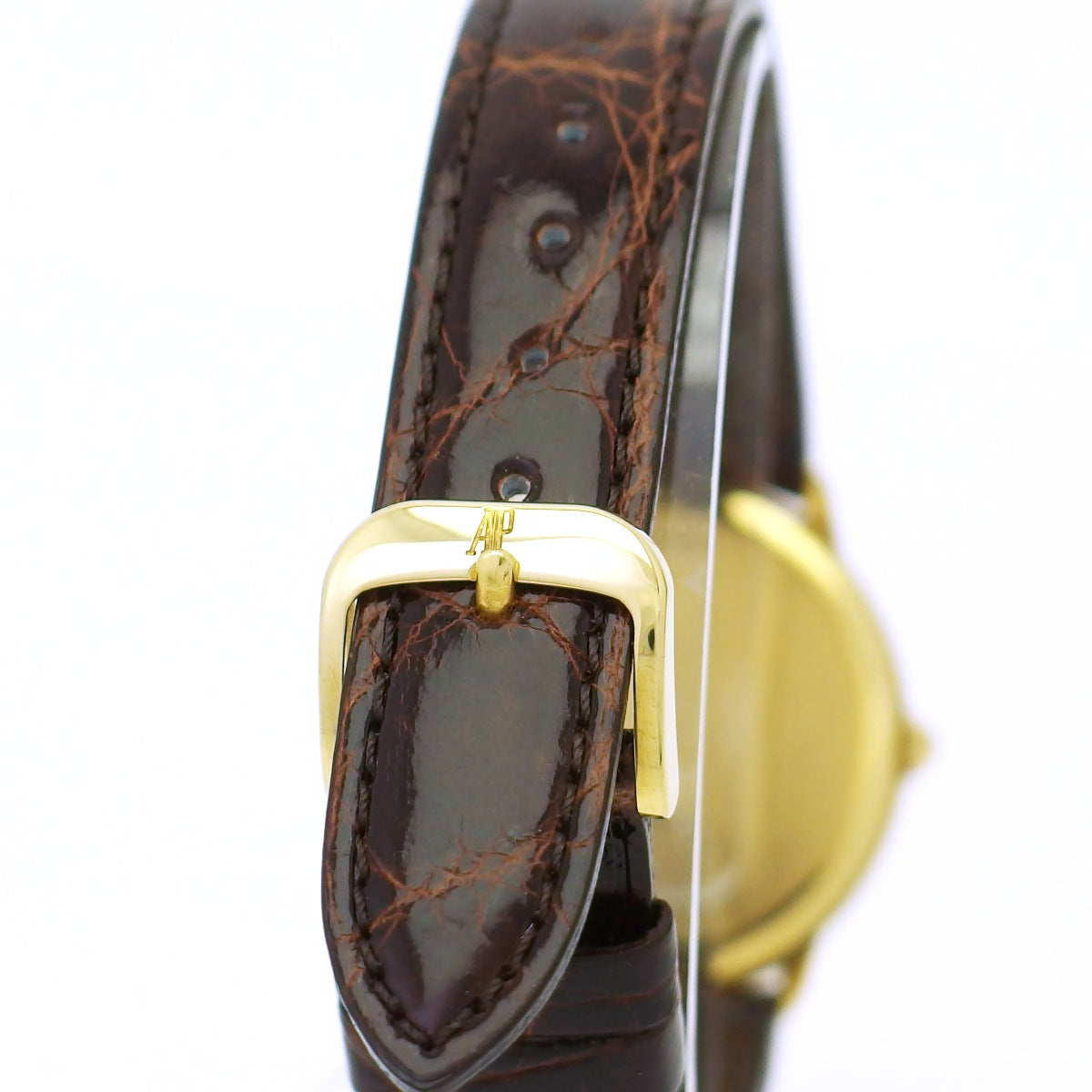 オーデマピゲ 18金無垢 ラウンドケース 31mm 純正金尾錠 Cal.2612 クオーツ メンズ USED Audemars Piguet