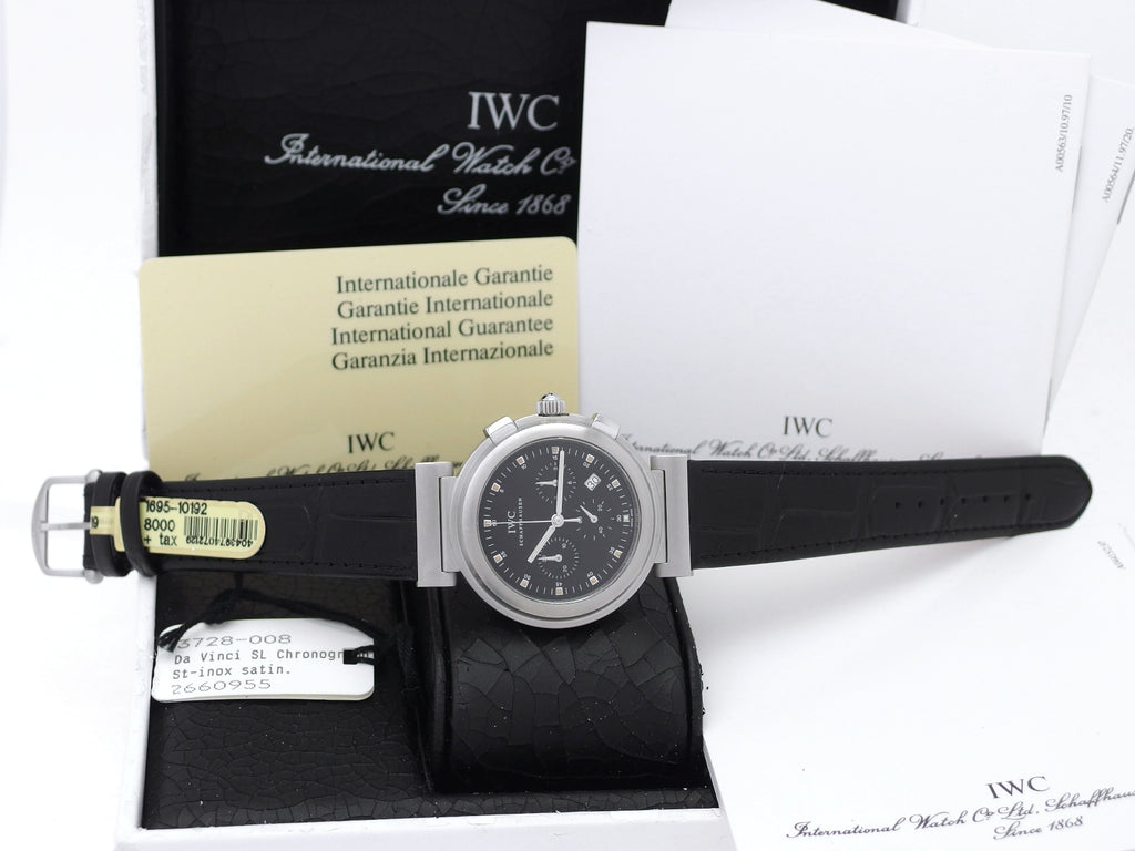 IWC ダ・ヴィンチ SL IW3728 クロノグラフ ブラック文字盤 純正尾錠 クオーツ OH済 1997年製 USED
