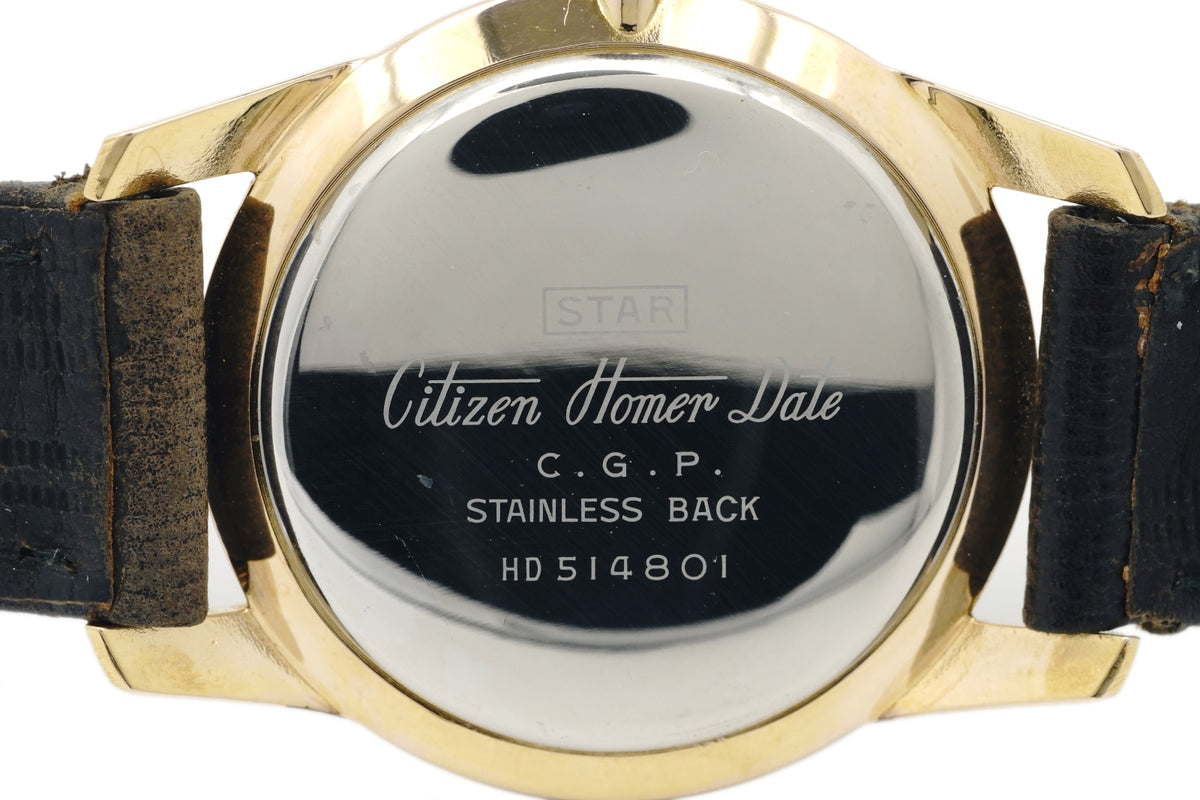 シチズン ホーマーデイト HD514801 金メッキ 17石 手巻 OH済 昭和48年/1973年製 Citizen