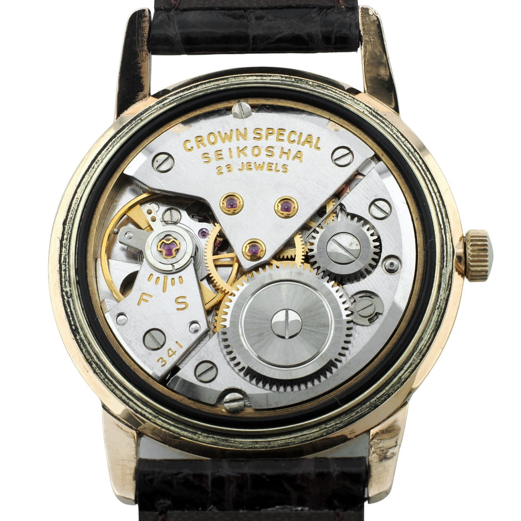 Seiko Crown Special 15021 14K Gold Filled/SS Caseback Cal.341 23 Jewels Manual Winding Overhauled Made in 1963 (Showa 38)