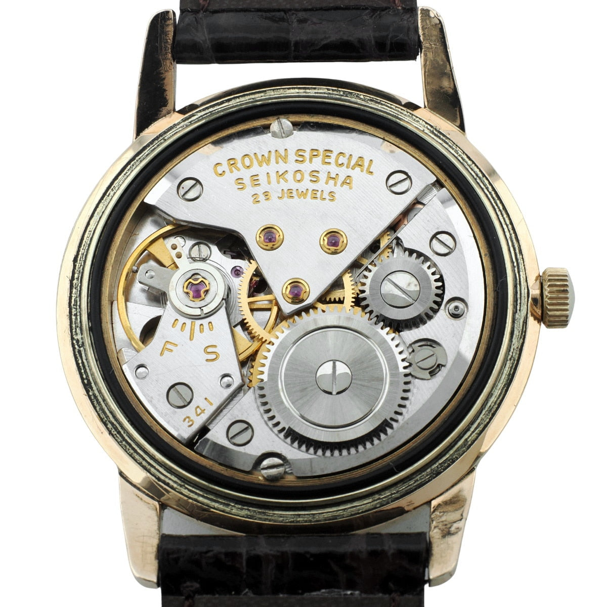 Seiko Crown Special 15021 14K Gold Filled/SS Caseback Cal.341 23 Jewels Manual Winding Overhauled Made in 1963 (Showa 38)