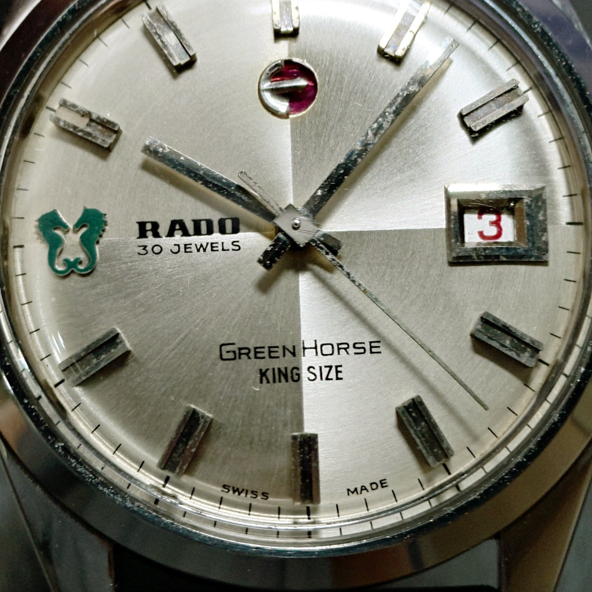 ラドー グリーンホース キングサイズ 37.2mm 11648 30石 自動巻 OH済 1970年代