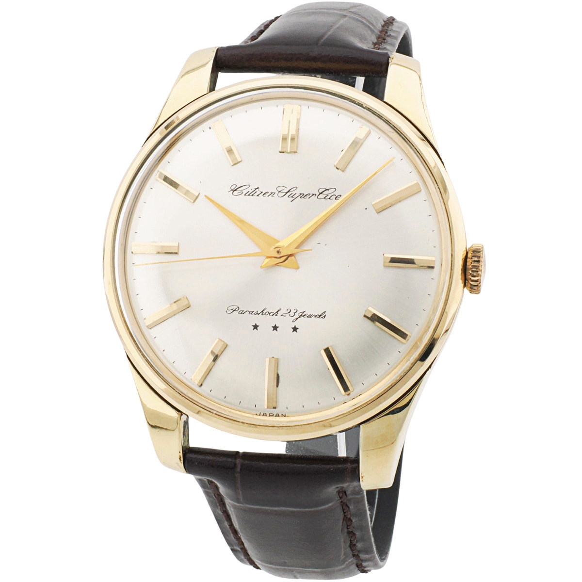 Citizen Super Ace A51507081, 14K Gold-Plated, 38mm Oversized Case, 23 Jewels, Manual Wind, Overhauled, Made in 1963 (Showa 38)