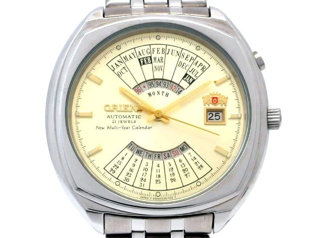 オリエント 万年カレンダー 2EU01001CW 21石自動巻 USED