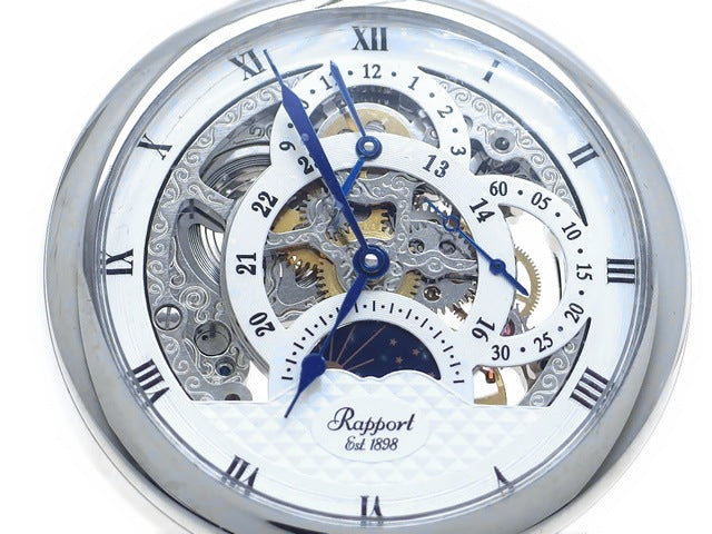 ラポート 懐中時計 PW43 手巻 GMT デュアルタイム サン&ムーン 新品