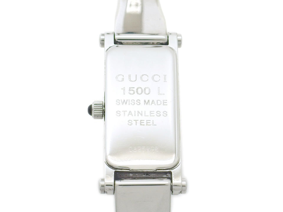 グッチ 1500L レディース バングルウォッチ シルバー文字盤 クオーツ USED　Gucci