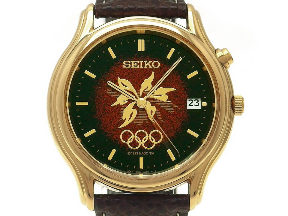 セイコー 長野オリンピック記念 5M42-0F60 漆モデル キネティック 1998年 付属品なし USED Seiko