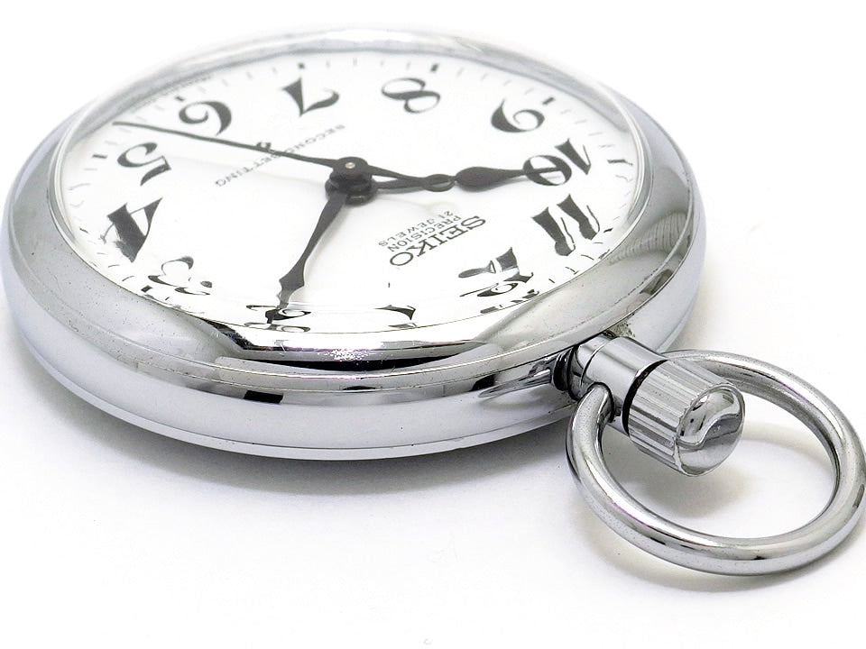 セイコー プレシジョン 懐中時計 6110-0010 21石手巻 OH済 昭和51年製 Seiko
