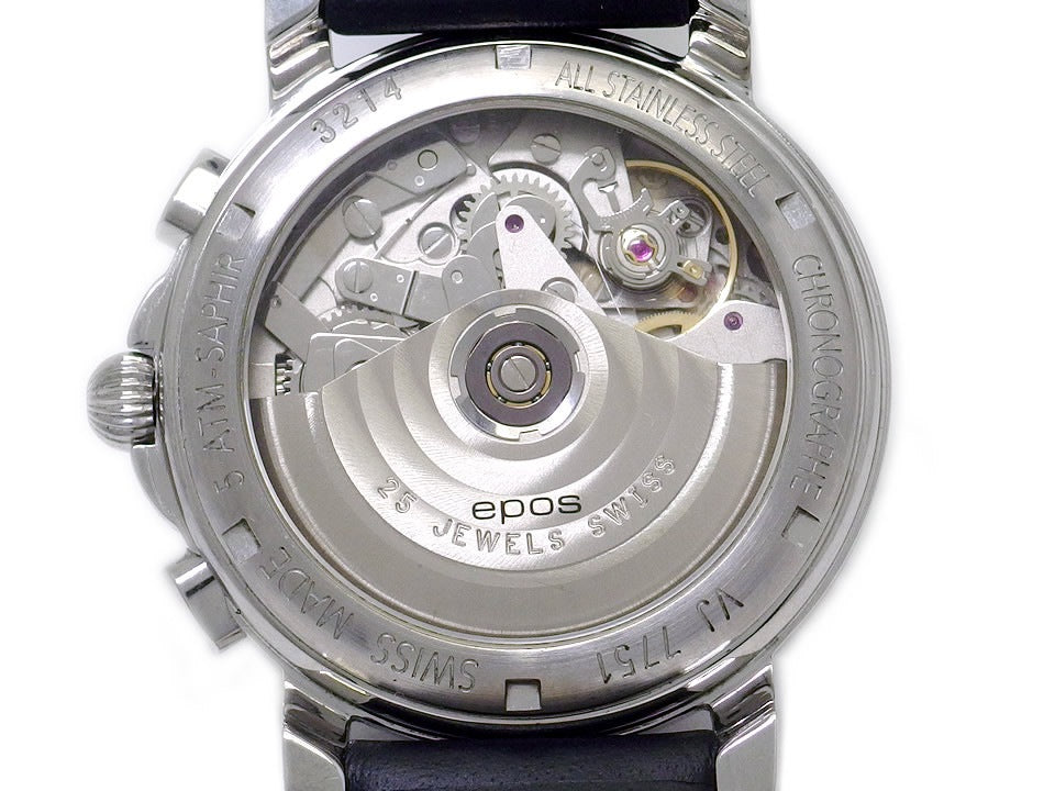 エポス クロノグラフ 3214 トリプルカレンダー ムーンフェイズ バルジュー7751 自動巻 OH済 USED