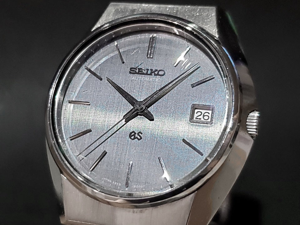 グランドセイコー 5645-8000 GSブレスレット 格子柄 グレー文字盤 自動巻 OH済 昭和46年製 Seiko