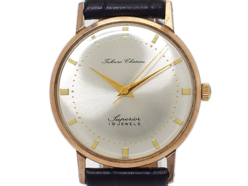 タカノ シャトー スーペリア GP 純正ベルト・尾錠付き Cal.521 19石 手巻 OH済 1960年頃