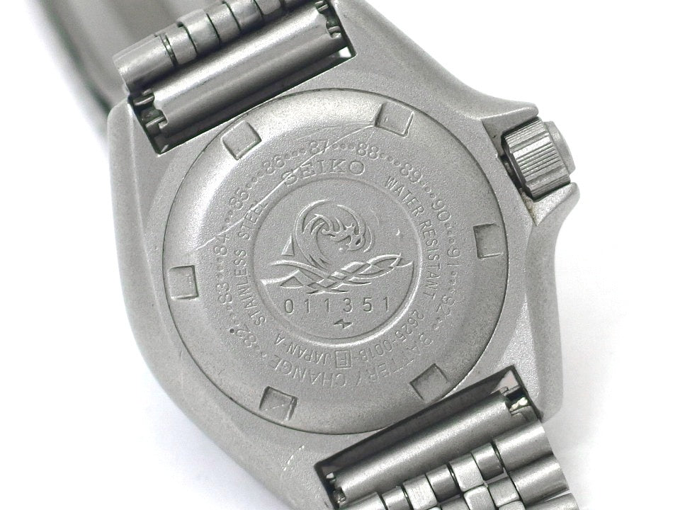 セイコー ダイバー 150m レディース 2625-001B ペプシベゼル 梨地仕上げ改造 クオーツ 1980年製 USED Seiko