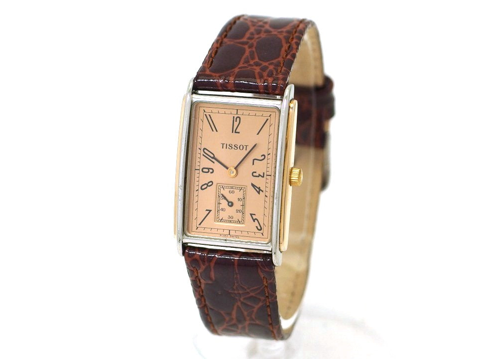 ティソ A282 SS/GP アールデコ スモールセコンド クオーツ スイス製 1990年代 USED　TISSOT