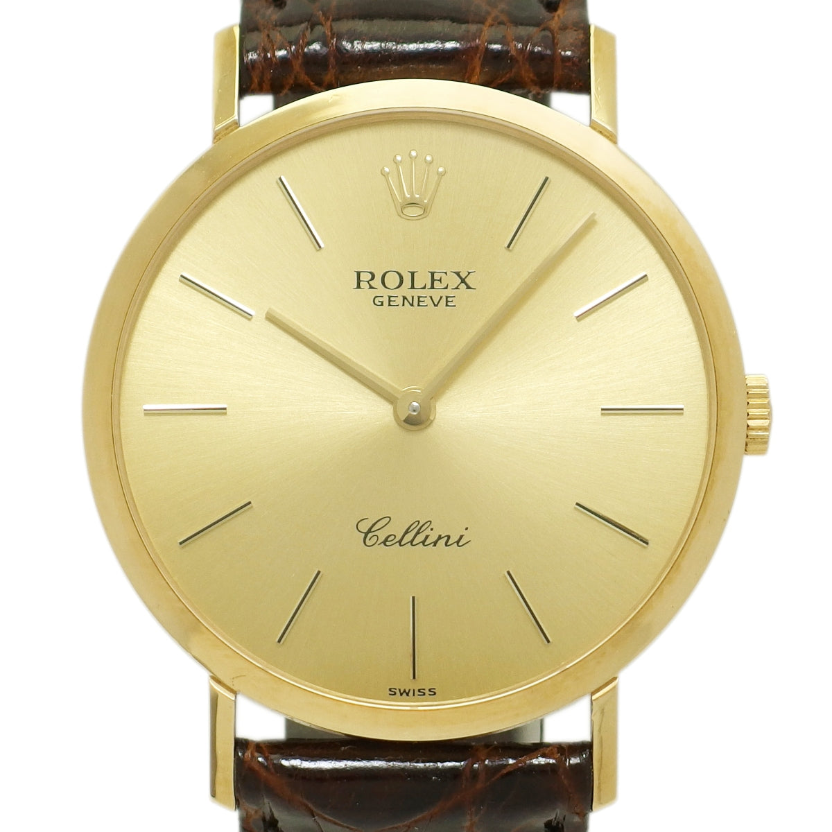 Rolex Cellini Men's Ref. 4112, 18K Solid Gold, Original Buckle, Cal. 1601, 19 Jewels, Manual Wind, Serviced, Made in 1981