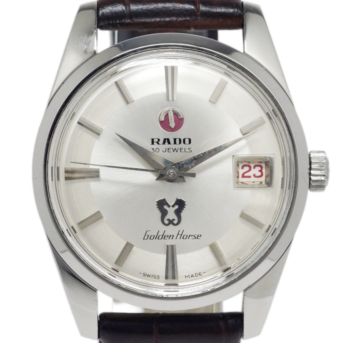 ラドー ゴールデンホース 11675/1 純正風防 純正リューズ 30石 自動巻 OH済 1970年代 Rado