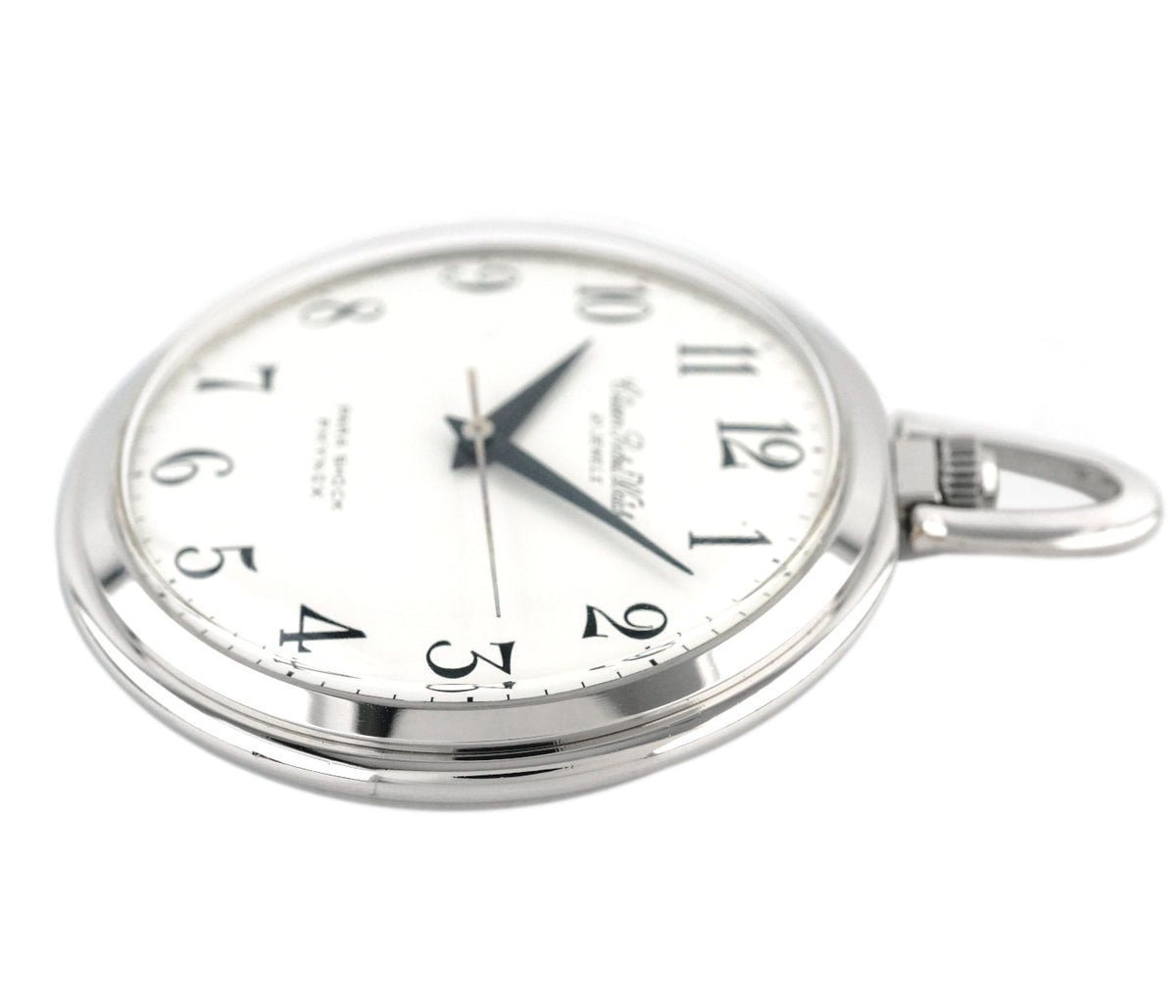 Citizen Pocket Watch 4-020421-K Arabic Numerals Black Hands Cal.0201 21 Jewels Manual Winding Overhauled Made in 1972