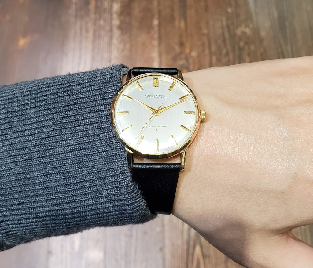 セイコー クラウン J15003E 金メッキケース Cal.560 21石手巻 OH済 昭和37年/1962年製 Seiko