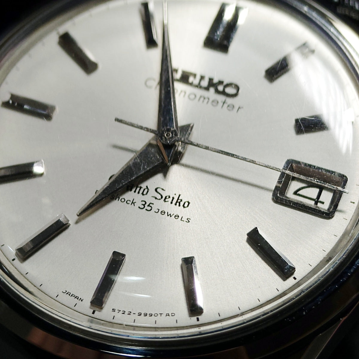 グランドセイコー セカンドモデル 5722-9990 ライオンメダリオン W SEIKOリューズ 手巻 OH済 昭和40年/1965年製