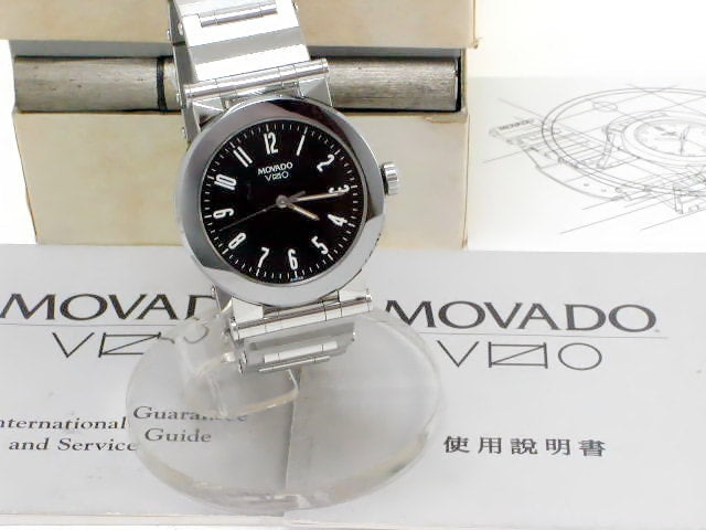 Movado Vizio Ref.83 C2 878 Black Dial Original Bracelet Quartz USED