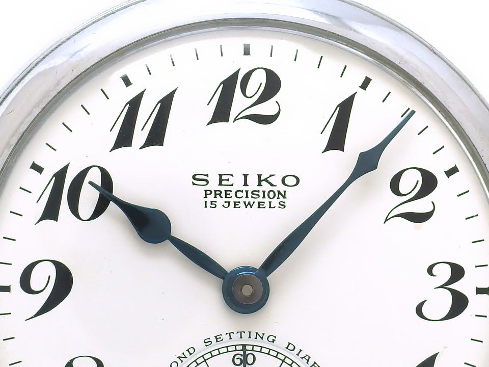 セイコー プレシジョン 懐中時計 青針 15石手巻 OH済 昭和42年製 Seiko