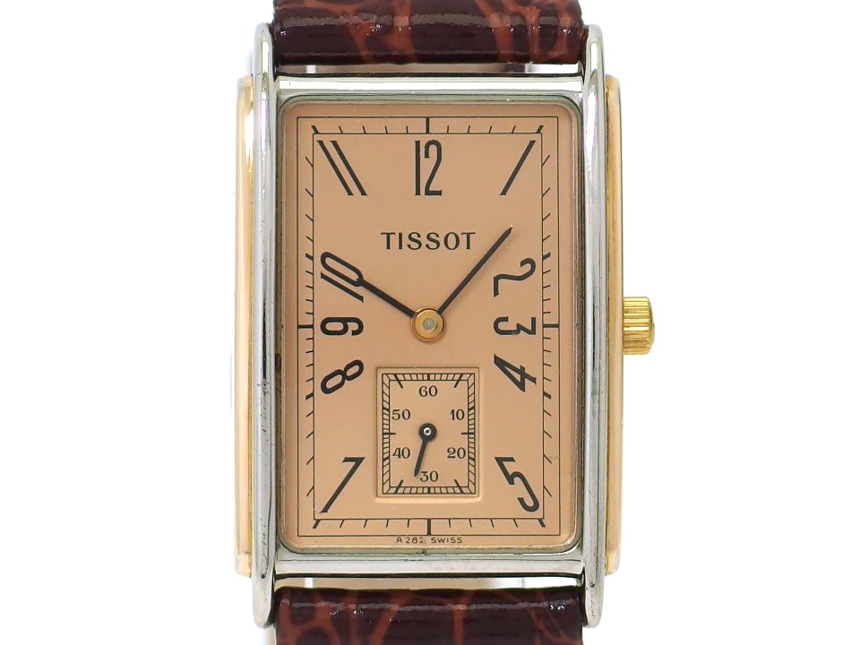 ティソ A282 SS/GP アールデコ スモールセコンド クオーツ スイス製 1990年代 USED　TISSOT