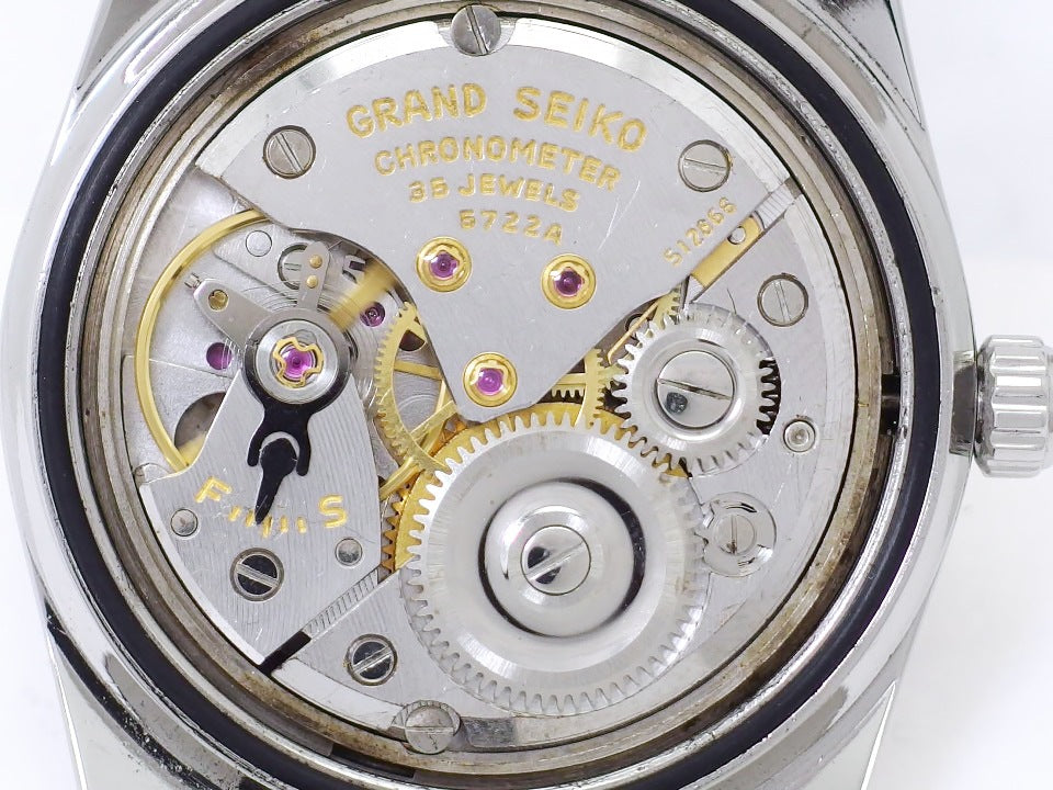 【希少】グランドセイコー セカンドモデル前期型 5722-9990 W SEIKOリューズ ライオンメダリオン 手巻 OH済 昭和40年/1965年製 Seiko