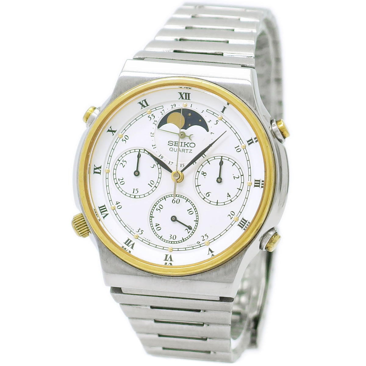 セイコー ムーンフェイズ クロノグラフ SJH010 7A48-7000 クオーツ 1983年製 USED Seiko