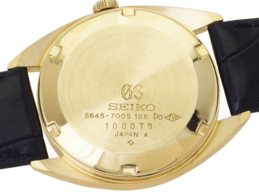 [Rare] Grand Seiko 5645-7005, 18K Solid Gold Case, Original Buckle, Automatic, Serviced, Manufactured in 1971 (Showa 46)