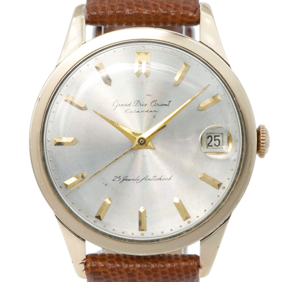 グランプリオリエント カレンダー S84063 14金張り 25石手巻 OH済 1961年頃
