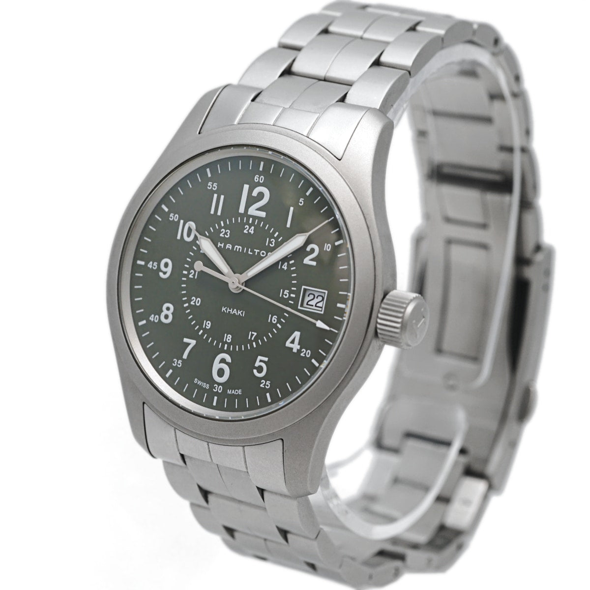 ハミルトン カーキ 38mm H68201163 グリーン文字盤 純正ブレス クオーツ 2023購入品 USED Hamilton