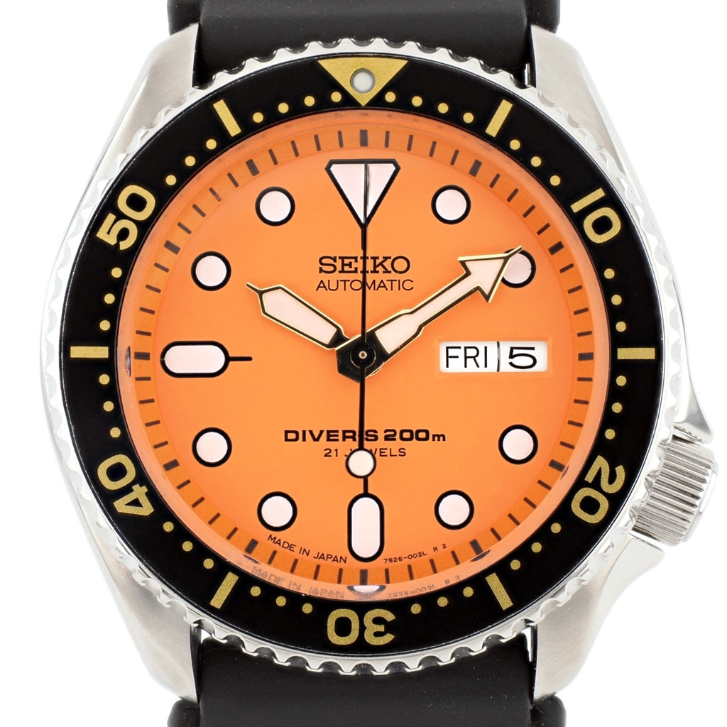 セイコー ダイバーズ 200m SKX011J 日本製 逆輸入 7S26-0020 オレンジ文字盤 自動巻 USED