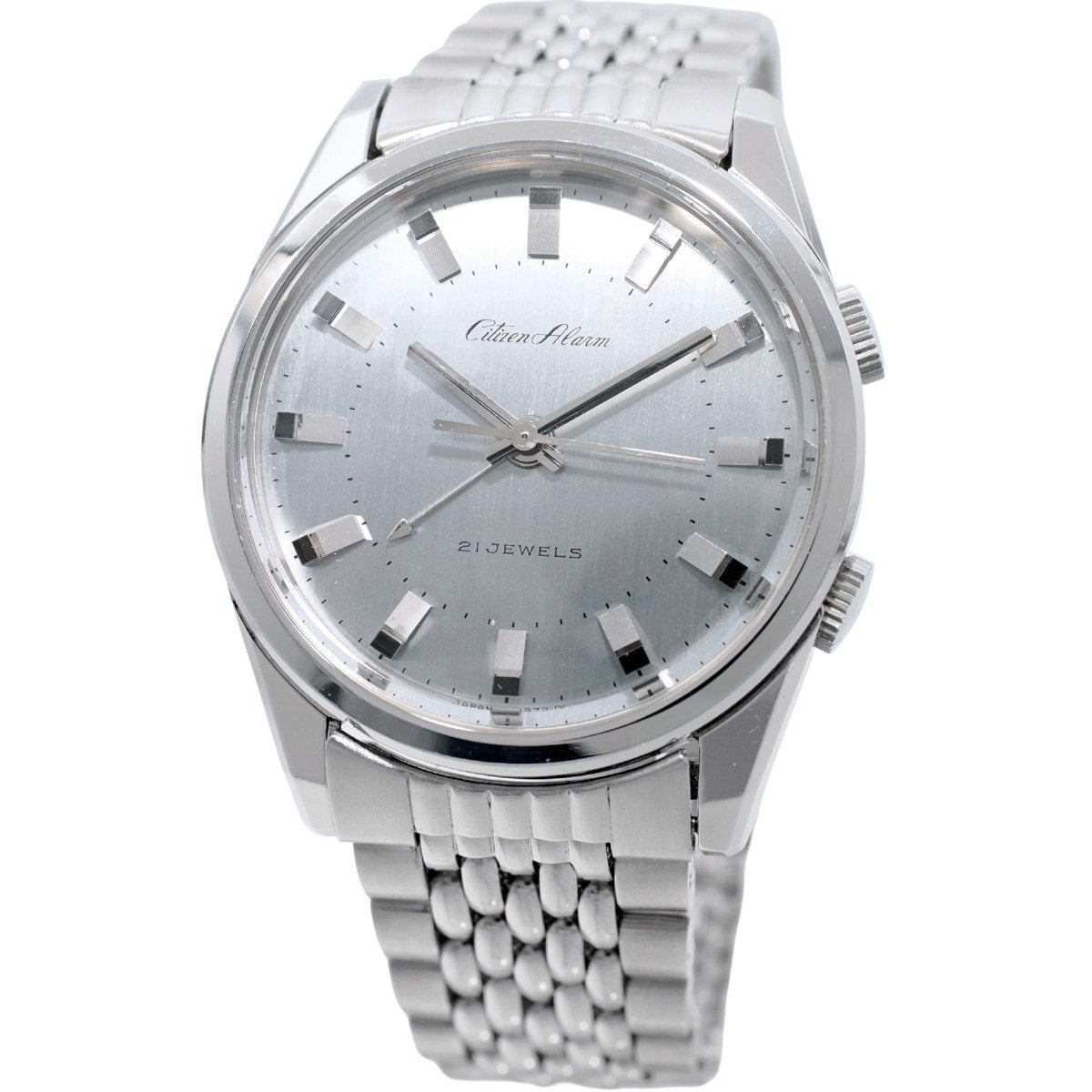Citizen Alarm ALOS 3002-Y Light Blue Dial Original Bracelet Cal.9812 21 Jewels Manual Winding Overhauled Manufactured in 1968 (Showa 43)