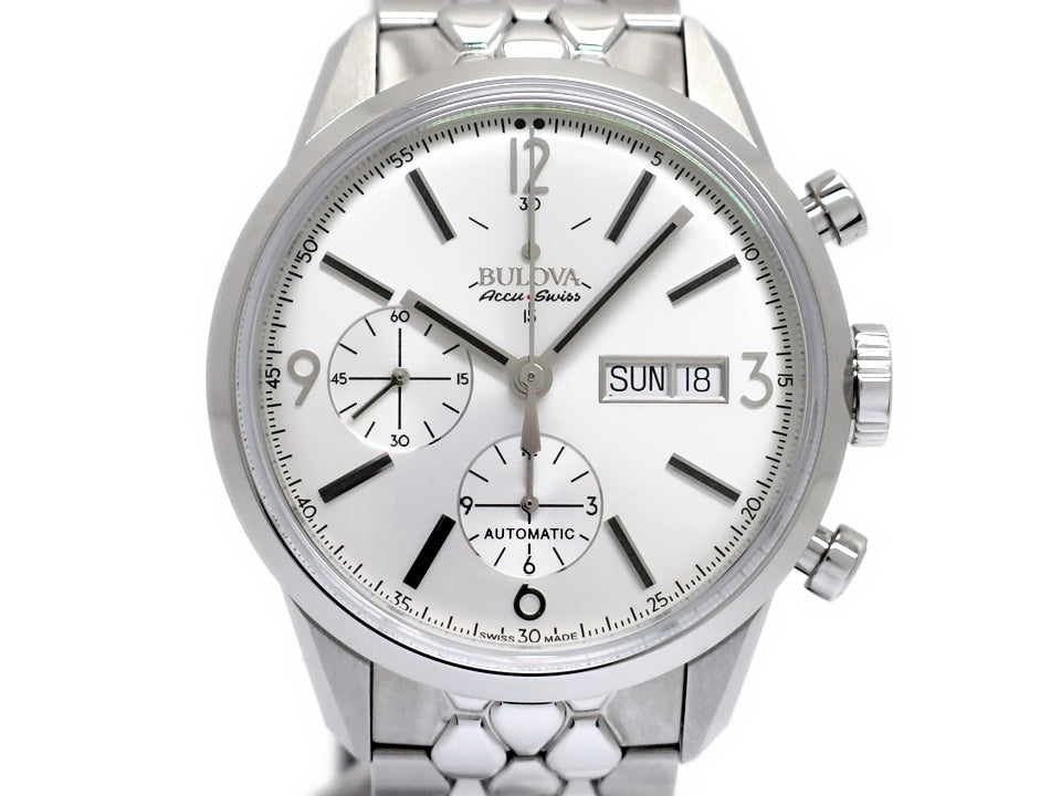 【美品】ブローバ アキュスイス スイス製 Ref.63C118 クロノグラフ 自動巻 USED Bulova