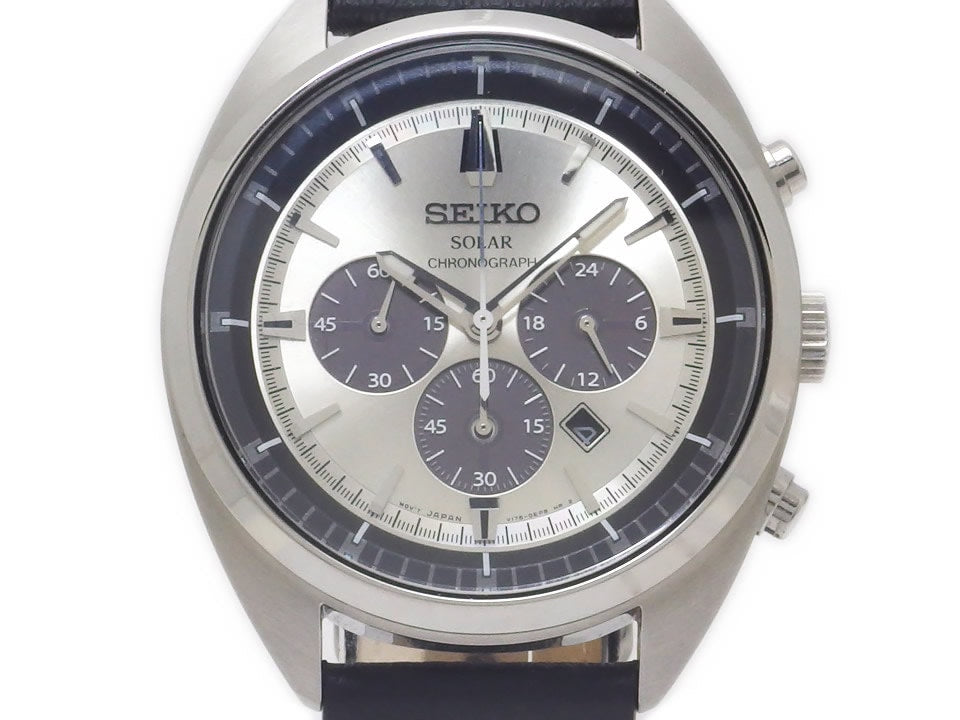【美品】セイコー ソーラー クロノグラフ SSC569 V175-0DW0 逆輸入モデル USED Seiko