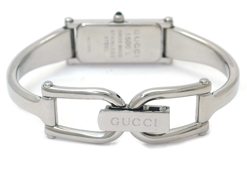 グッチ 1500L レディース バングルウォッチ シルバー文字盤 クオーツ USED　Gucci