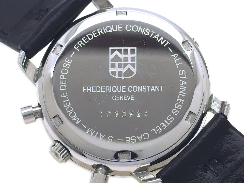 フレデリックコンスタント クロノグラフ 青文字盤 クオーツ USED 　Frederique Constant