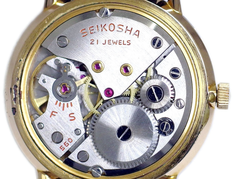 セイコー クラウン 15002 GP 格子文字盤 Cal.560 21石手巻 OH済 1960年代 Seiko