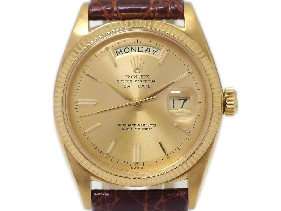 ロレックス デイデイト 18金無垢 Ref.1803 アルファ針 バタフライローター Cal.1555 自動巻 OH済 1960年代