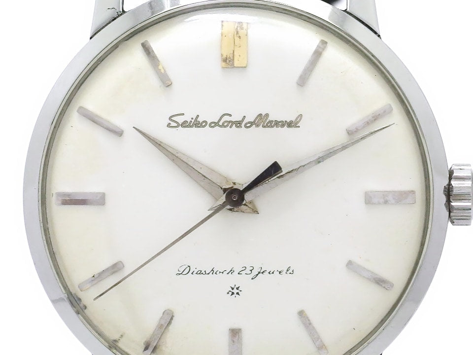 セイコー ロードマーベル J14038 SS 初期彫刻ロゴ SD文字盤 23石 手巻 OH済 昭和34年製 Seiko