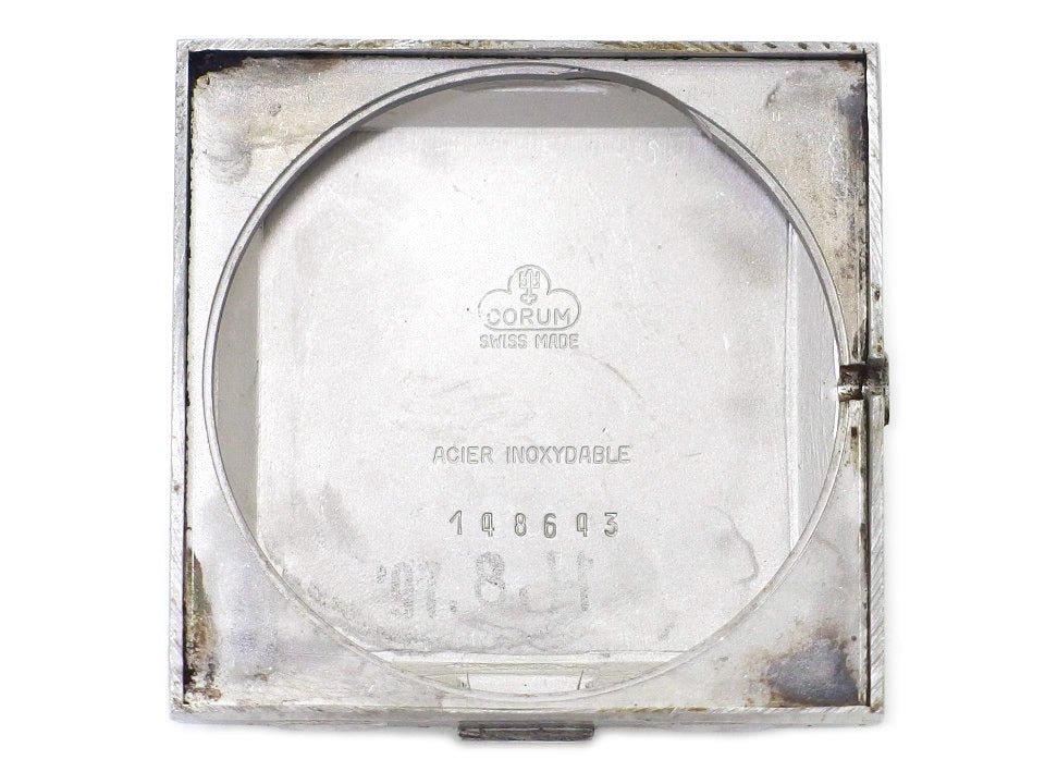コルム スクエア Ref.57155 グレー文字盤 箱・純正尾錠付き 21石 Cal.7001 手巻き OH済 1970年代
