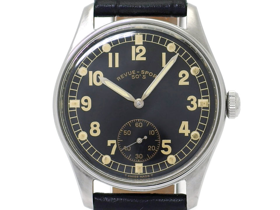 レビュートーメン レビュースポーツ50'S 1500本限定復刻版 8210001 Cal.MSR X1 手巻 OH済 2000年頃 USED