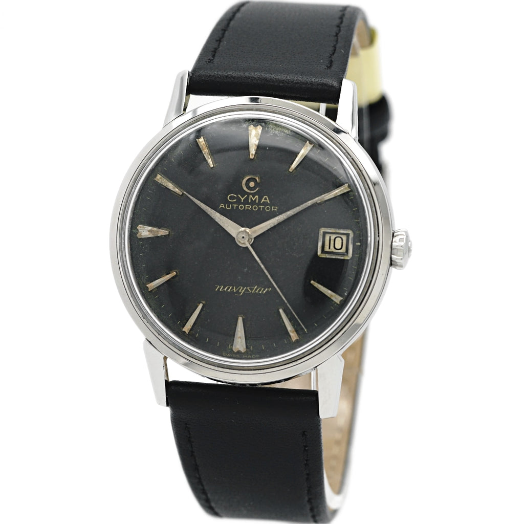 シーマ Navystar 255 スイス製 ブラック文字盤 Cal.R485 自動巻 OH済 1960年代 Cyma