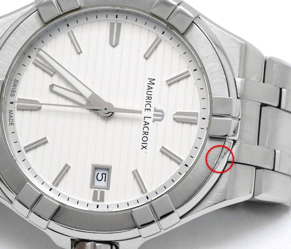 Maurice Lacroix Aikon Date AI1008-SS002-131-1 Quartz Purchased 2017 USED
